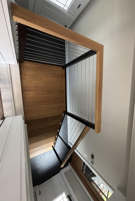 custom welded stainless steel cable railing