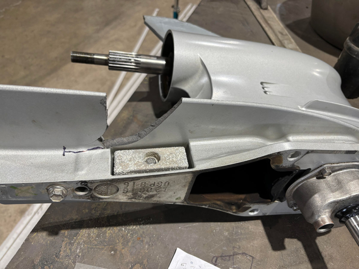 metal boat engine welding project